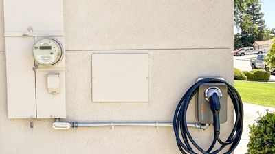 ChargePoint Charger Hardwired and Wall-mounted in Garage City of Bakersfield Photo