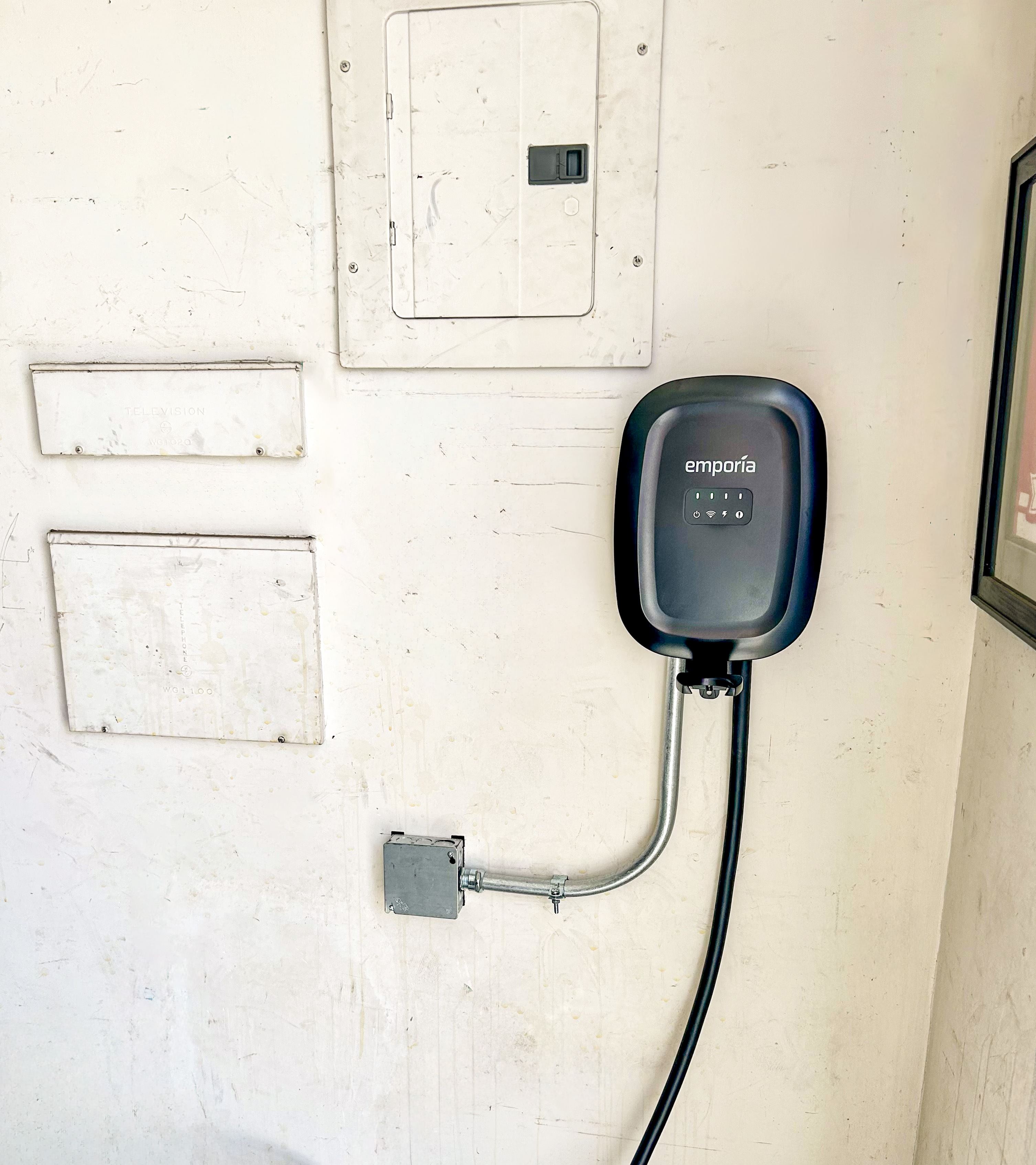 Emporia Charger Hardwired and wall-mounted in Garage in City of Bakersfield Photo